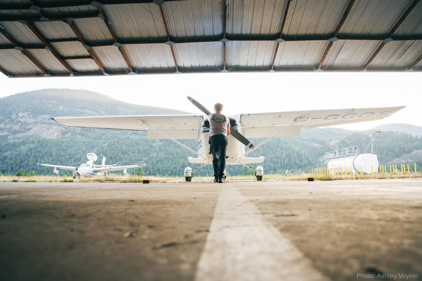 C-GGQS in the hangar at Trail Regional Airport. Photo by Ashley Voykin.